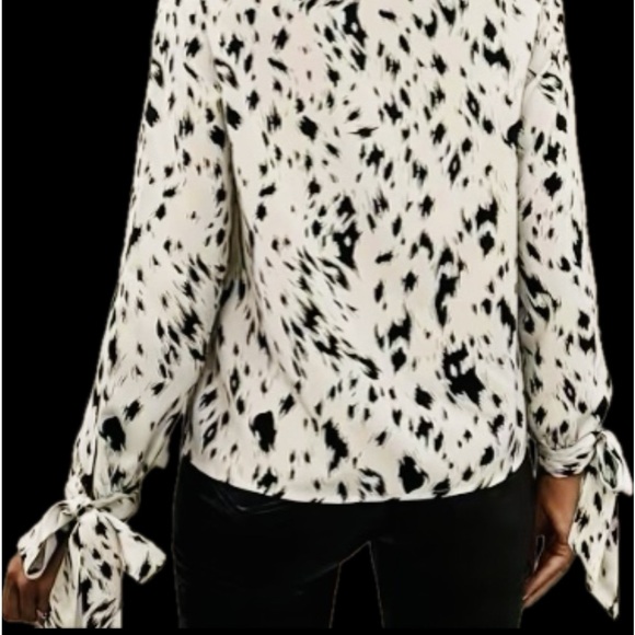 The Casual Chic soft and silky pull on blouse with long sleeves that tie. SMLXL - Picture 3 of 3